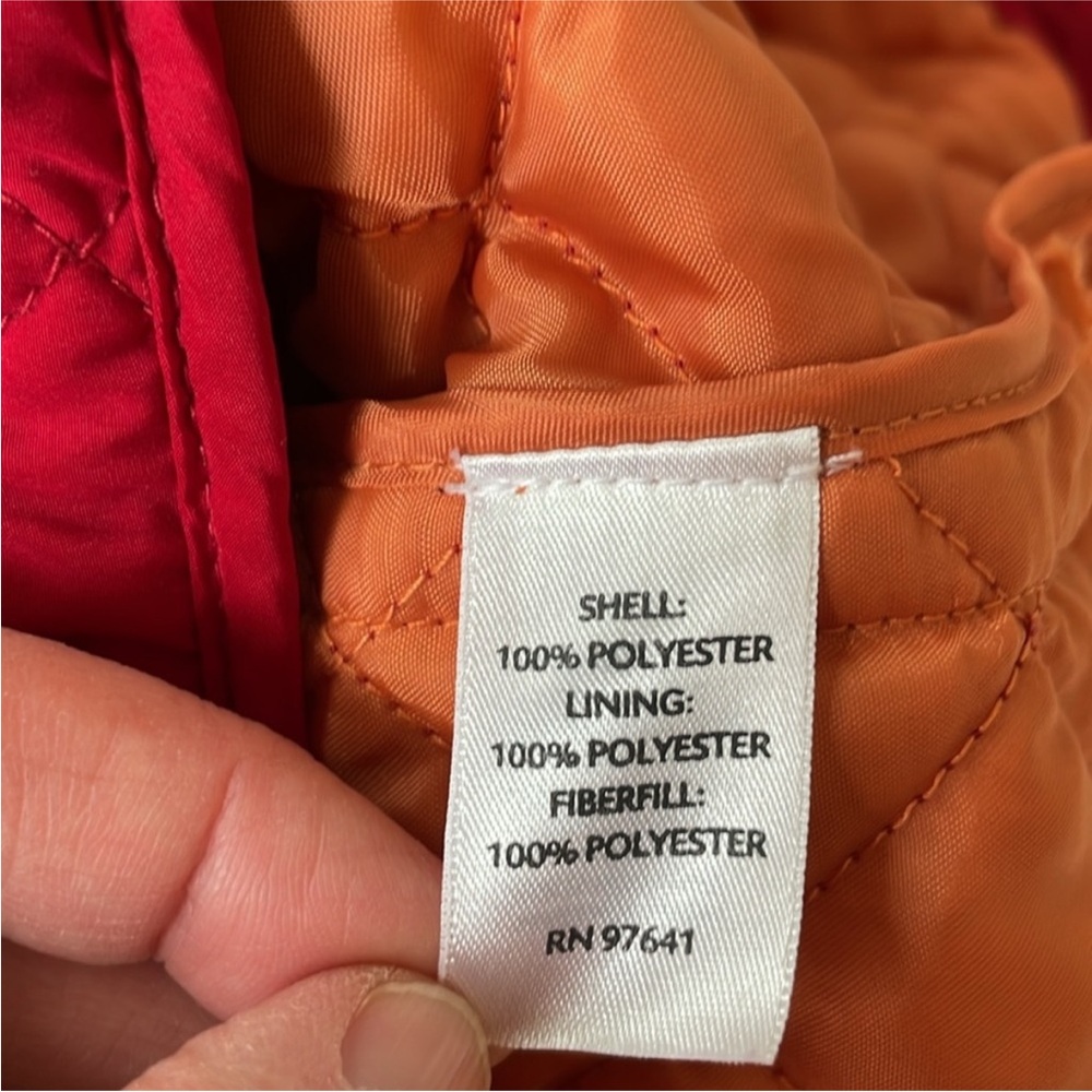 J.JILL vest size S red quilted pockets snap closure - Picture 6 of 8
